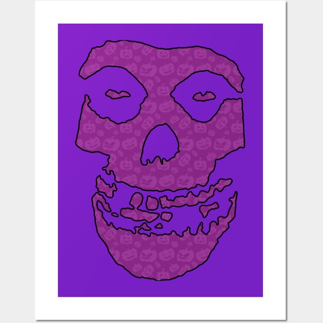 Crimson Ghost - Purple Halloween Pumpkins Wall Art by Controlled Chaos